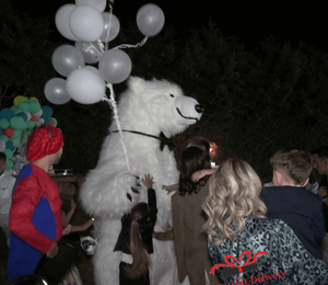 White Polar Bear for Children's Kids Parties in Athens. Order a greeting from a polar bear in Athens. Polar bear for birthday. polar bear in Athens. Order a Polar Bear for children's kids parties. Animator White Polar Bear for a Children's kids Party in Athens. Mascotte White Polar Bear at a kids children's party. Gift Delivery. Polar bear.